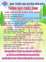 THÔNG BÁO CHIÊU SINH NĂM HỌC 2017 - 2018